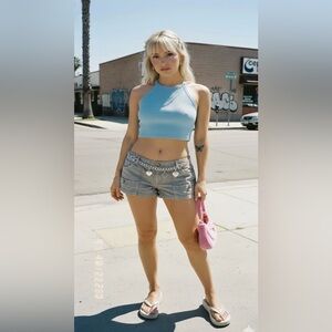 American Eagle Outfitters Light Gray Women's Cargo Shorts